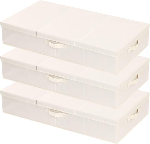 YheenLf Under Bed Storage Containers Bin with Lids Handle, Foldable Sturdy Storage Bags with Handles for Organizing Clothes, Shoes, Blankets,