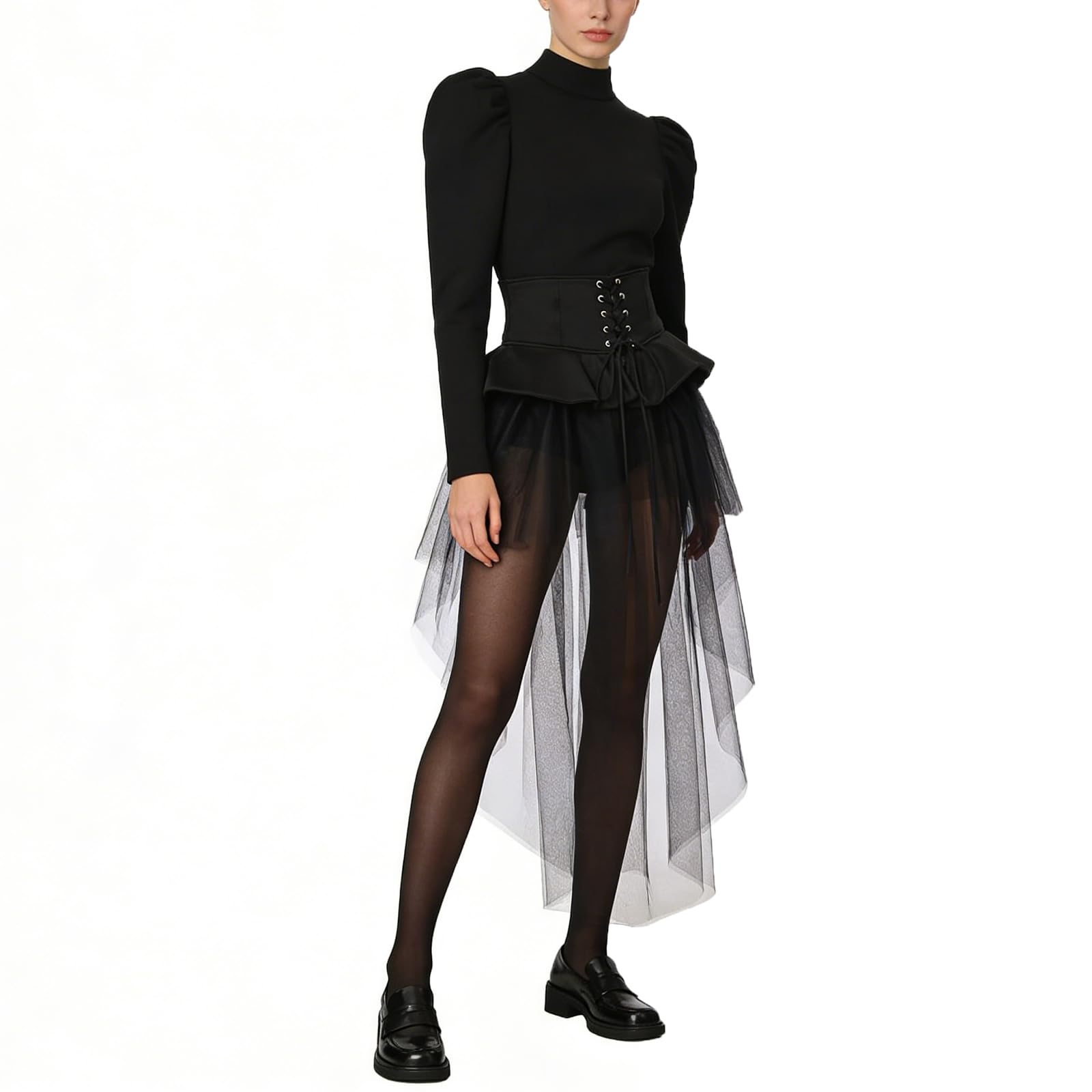 Jupon Femme Steampunk Victorian Tutu Tulle Rockabilly Petticoat Jupe Gothique Pirate Corset Ceinture sous-Jupe
