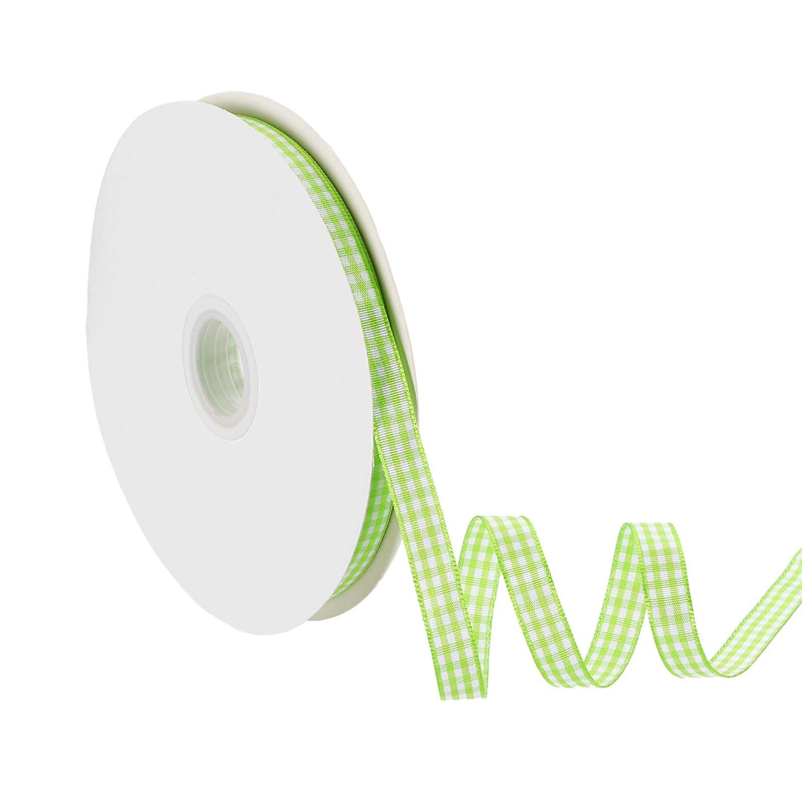 PATIKIL 50 Yard x 3/8 Inch Gingham Ribbon, Plaid Ribbon Nylon Checkered Gift Wrapping Strip for Thanksgiving Bow Wreath Craft Birthday Wedding, Green