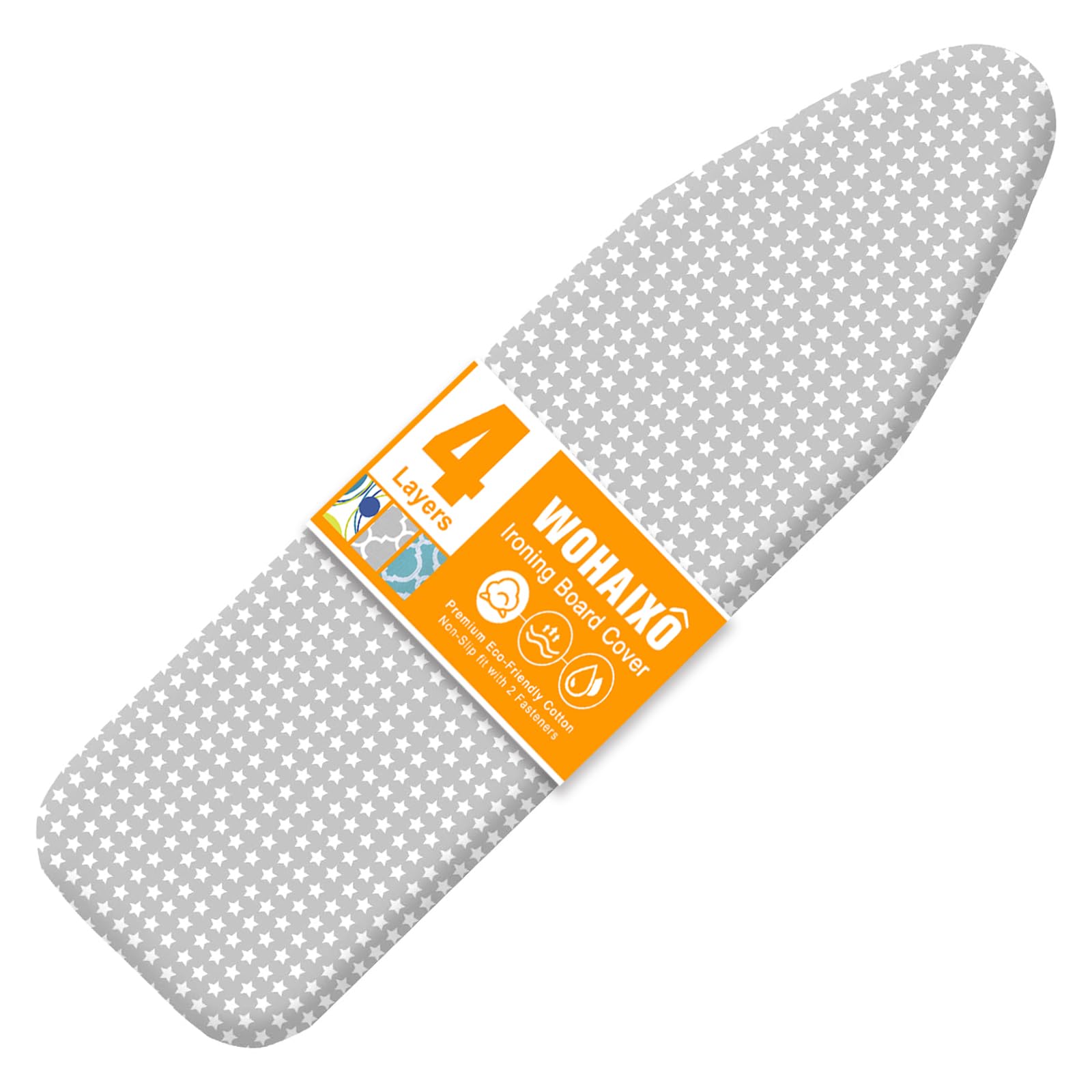 Funda y almohadilla para tabla de planchar de 15 x 54 pulgadas, cubierta de tabla de hierro extra gruesa de 4 capas, funda de tabla de planchar de tamaño estándar, resistente a las quemaduras,