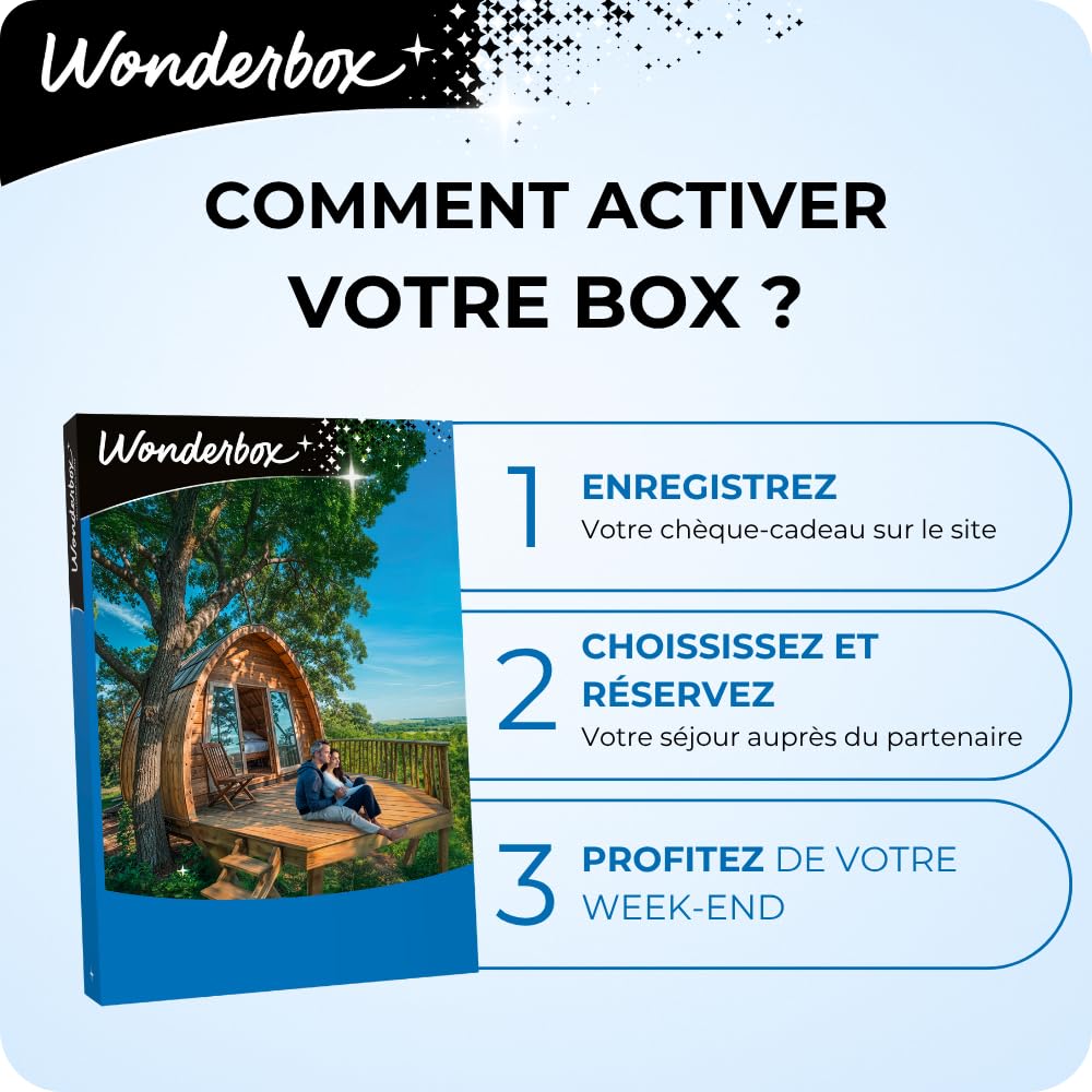 Wonderbox - Insolite - 3 Jours De Rêve - Coffret Cadeau - Idée Cadeau Séjours | 2 nuits avec petits déjeuners - Plus de 100 séjours - Bulle, dôme, hutte, cabane, tiny house, bus à l'impériale, roulotte