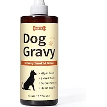 Dog Gravy Topper Bacon Flavor for Picky Dogs, with Essential Vitamins & Functional Nutrients for Hip & Joint Support, Turn Basic Kibble into a Power-Packed Meal 16 OZ