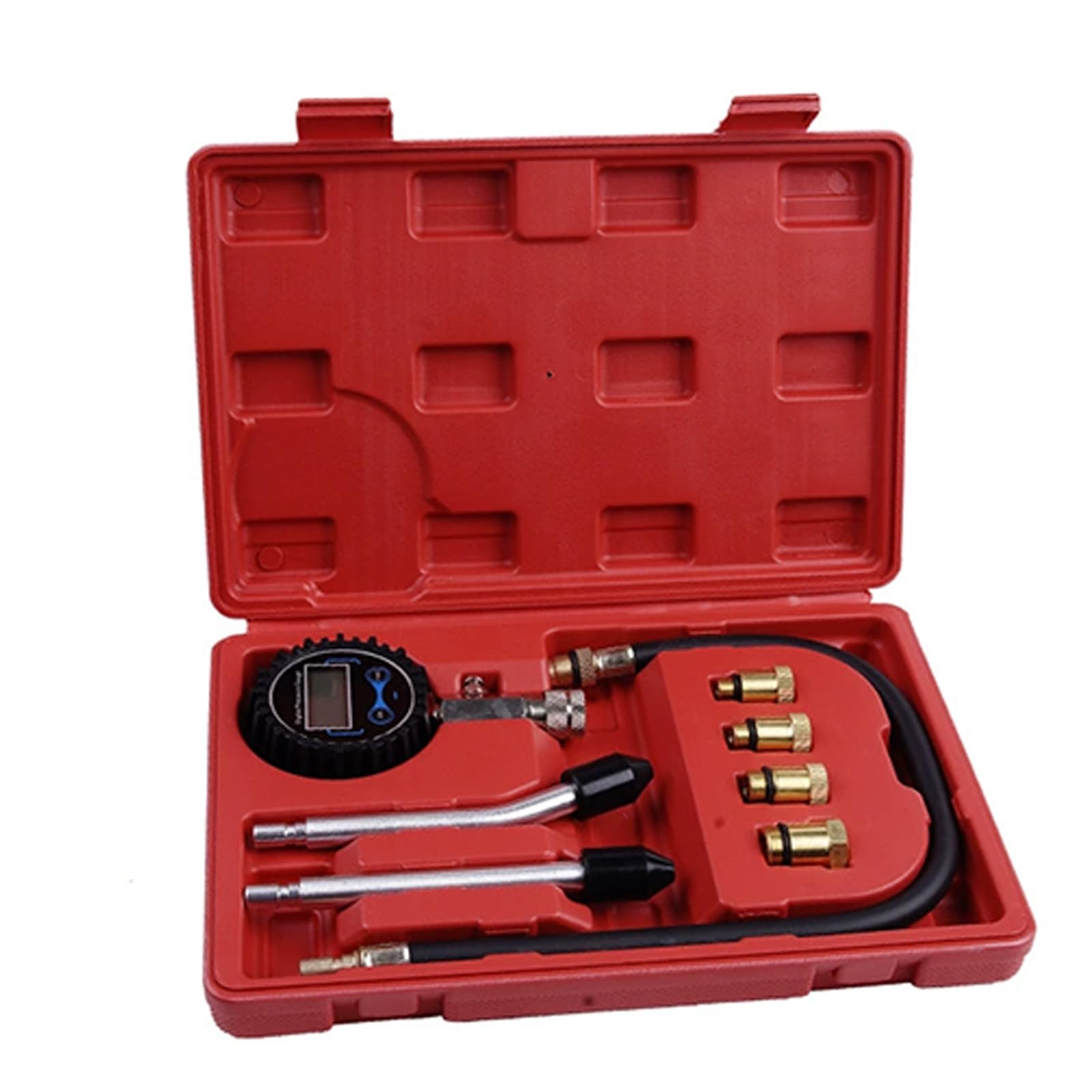 Set di test di compressione del motore digitale con connettori rapidi, adatto per auto, camion, barche, moto, strumento diagnostico per auto