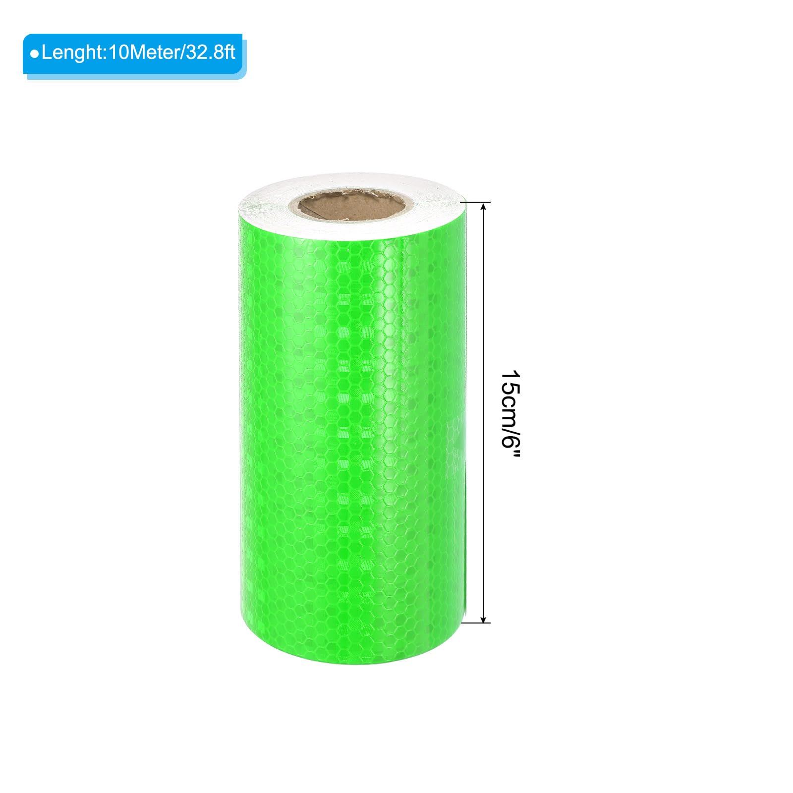PATIKIL Réfléchissant Ruban Adhésif, 6" x 33 FT Imperméable Adhésif Haute Visibilité Avertissement Sécurité Bande Externe Accessoires Bien Visible pour Voitures Camions, Vert