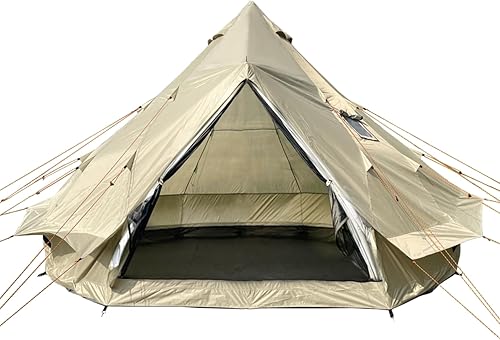 Miniatura 7 de DANCHEL OUTDOOR B2A impermeable sin poste central, yurta interior espaciosa, Glamping, tienda de campaña de 4 estaciones con gato de estufa para