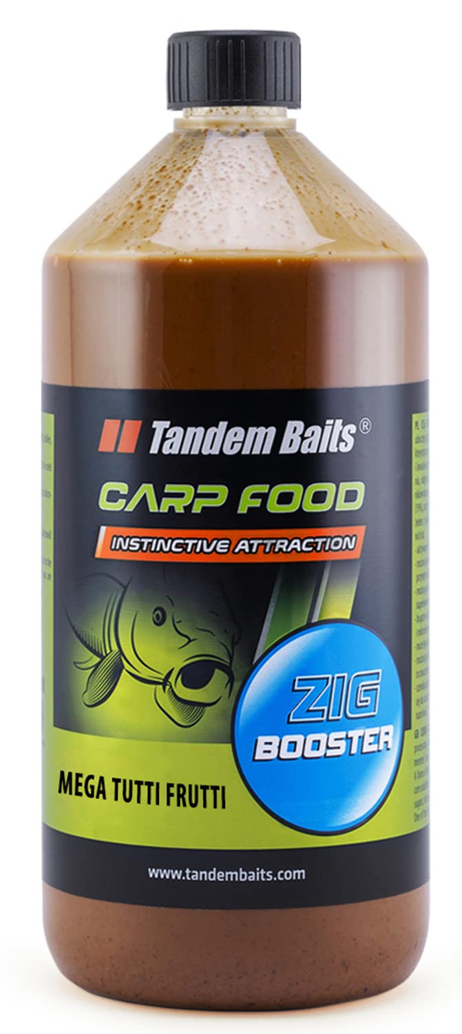 Tandem Baits Carp Food Zig Booster Mega Tutti Frutti | Fish Attractors, Carp Fishing without Effort | Bait for Big Fish Fishing | Carp Accessories for Professionals & Hobby Anglers 1000 ml