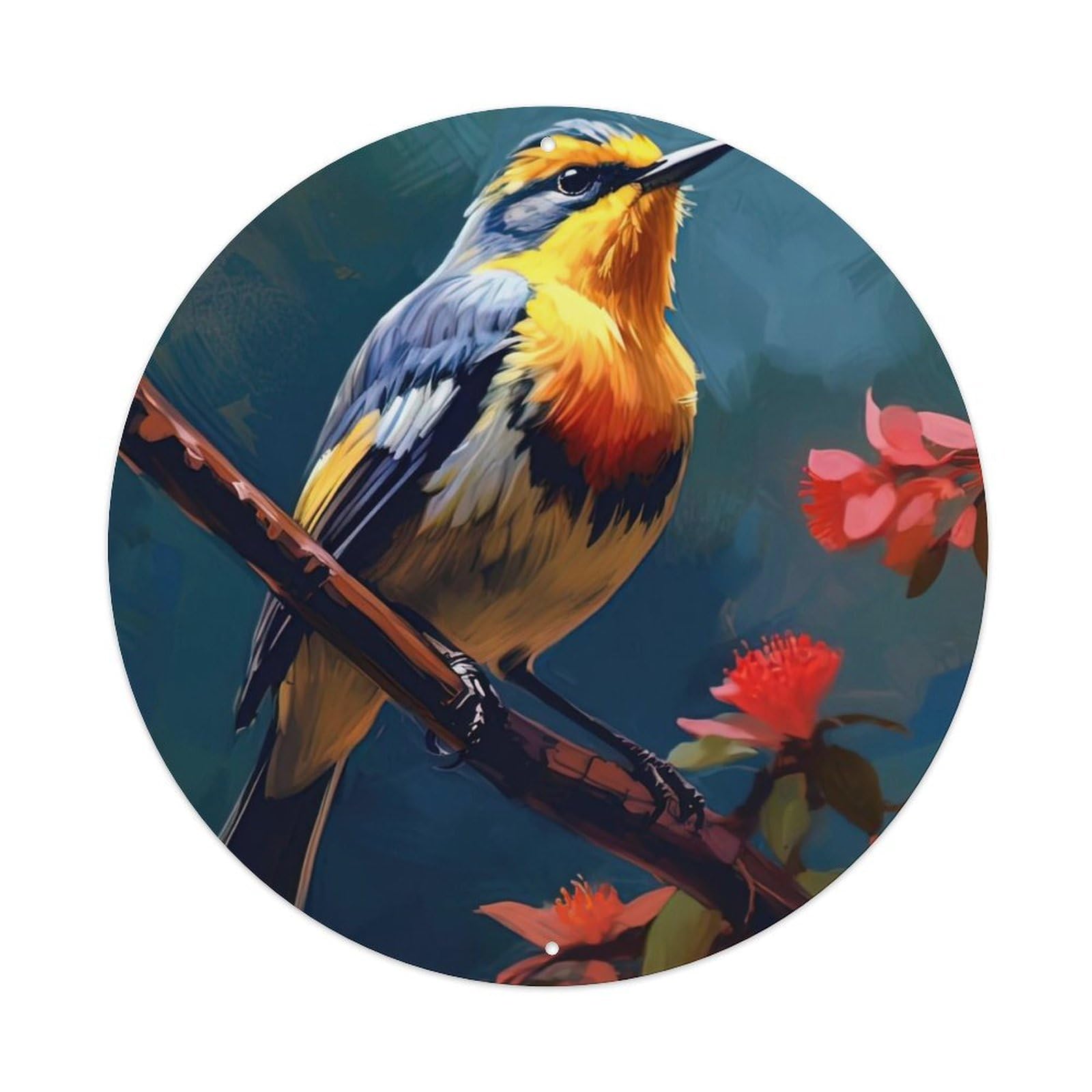 Animal Artwork Bird on The Branch Metal Tin Sign