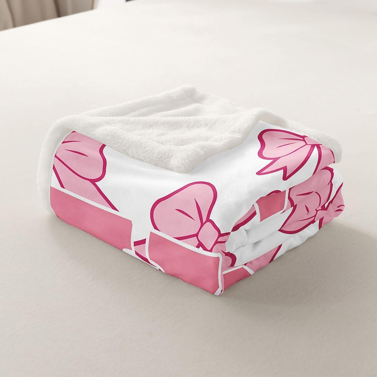 jejeloiu Girls Kawaii Bow Sherpa Blanket Plush Fuzzy Letter X Fleece Throw Blanket Boys Girls Coquette Bows for Bed Couch Chair Living Room Cute Bowknot Bedroom Decor Monogrammed Baby 30"x40"