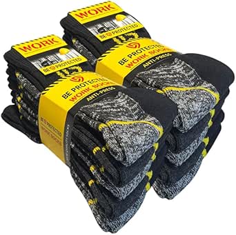 Arbeitssocken Herren (10,15 oder 20 Paar) Socken Baumwolle Work Socks mit Anti-Press