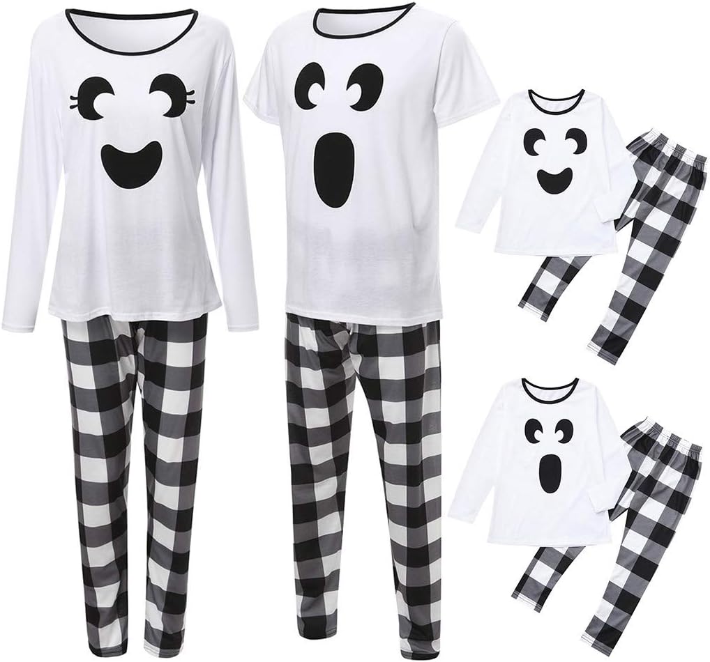 Wascoo Halloween Family Pajama Set, Costumes Holiday Macthing Sleepwear Skull Skeleton Ghost PJ Sets