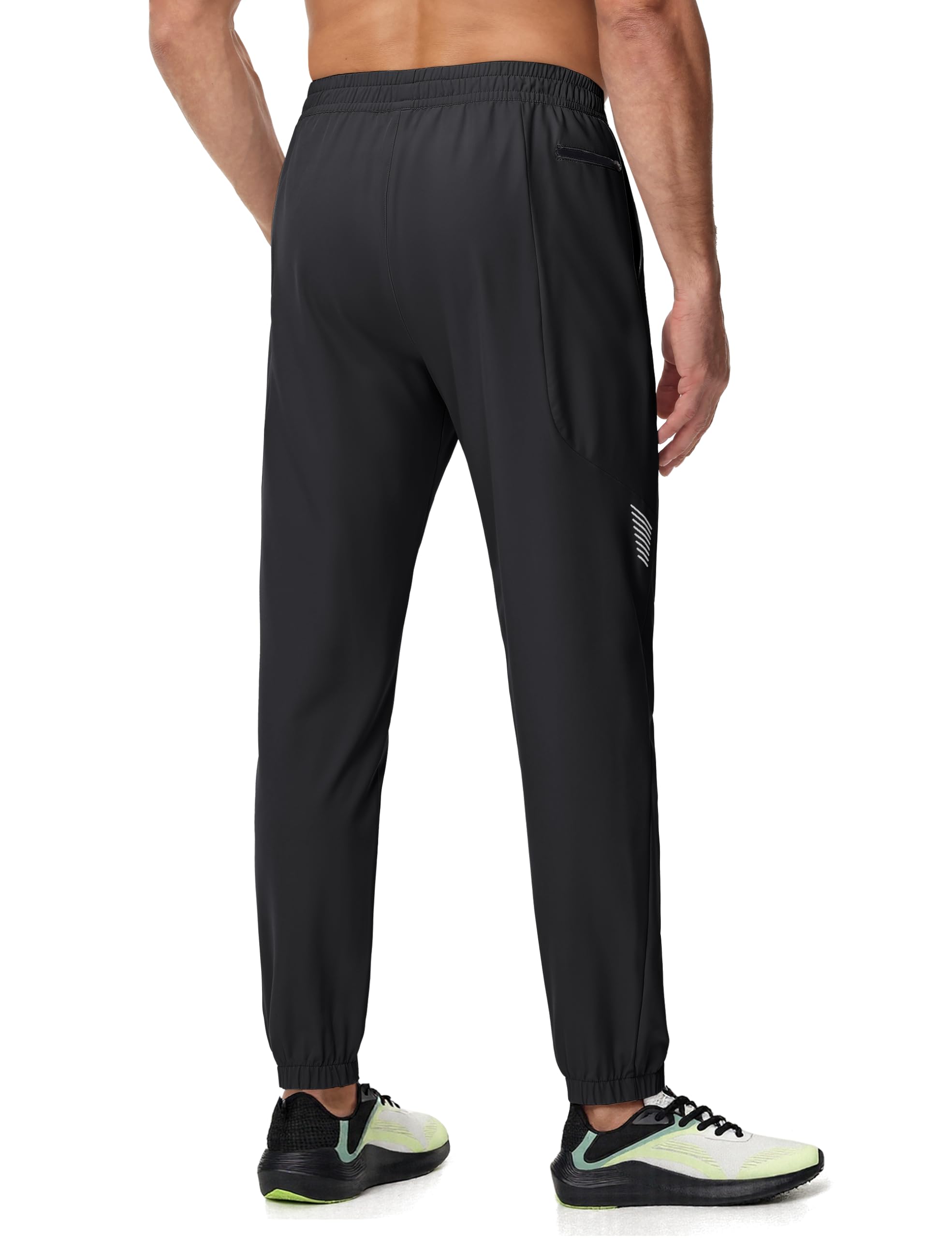 MAGCOMSEN Mens Hiking Pants Waterproof Travel Pants for Men Quick Dry Lightweight with Elastic Waist 3 Pockets for Casual Outdoor Black 34