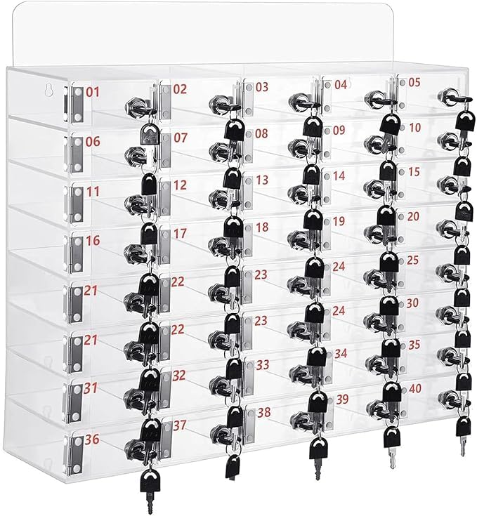 Cabinet de stockage de téléphone mobile 40 slots avec boîte transparente