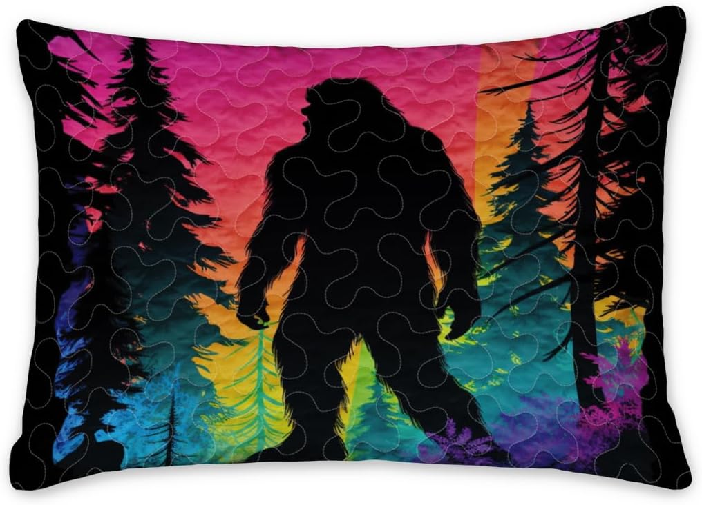 Bigfoot Printed Comforter - Colorful Bigfoot Bedding 3 Pieces Full Size Gifts for Girls Boys Adults, Sasquatch Quilt Gifts