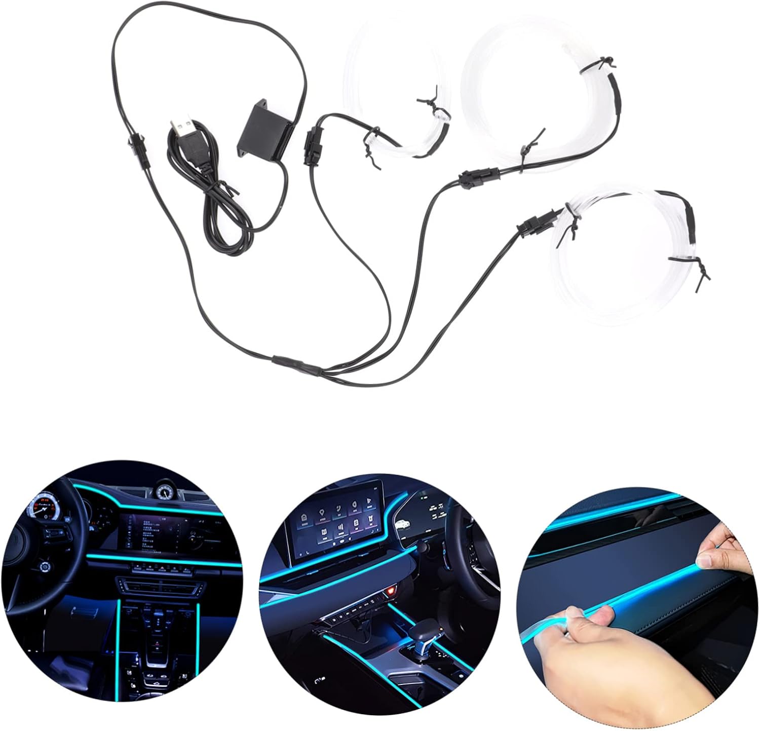 Alipis 3pcs Car Strip USB Powered Interior Lights for Cars Easy Installation Decoration for Mood Enhancement for Vehicle Types
