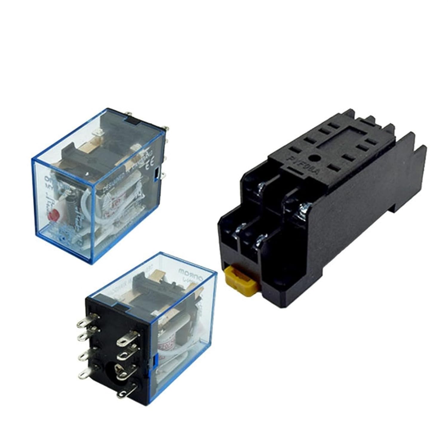 MY2NJ MY4NJ 5A General Coil Relay DPDT 4NO 4NC DC 12v 24v LY2NJ 10A LED Indicator Power Relays AC 110v 220v Din Rail Socket (Size : MY2NJ -8pin)