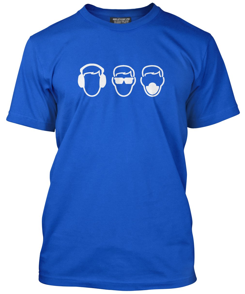 Hotscamp Men's Blue Three Wise Health And Safety Unisex T-Shirt - XXX-Large