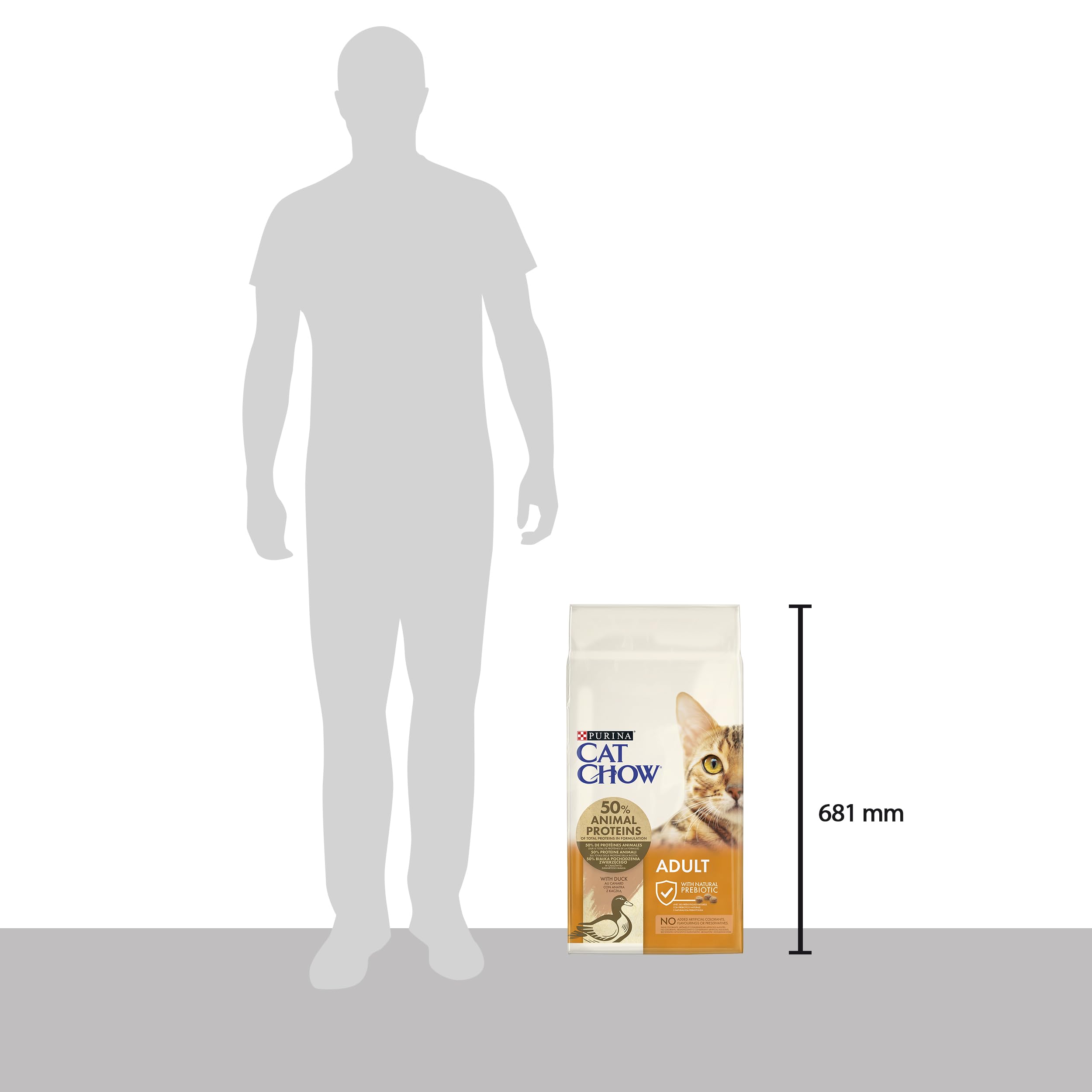 PURINA CAT CHOW | dorośli | sucha karma dla kotów | naturalna | kaczka | 10 kg | torba