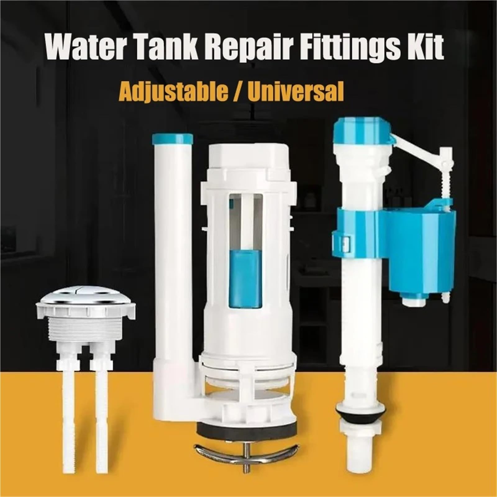 Spülventil für Toilettenspülkasten Universal Toilets Tank Filling Valves Adjustable Water Repair Fitting Kit f 20cm-28cm Toilet Inlet Valve(White 2)