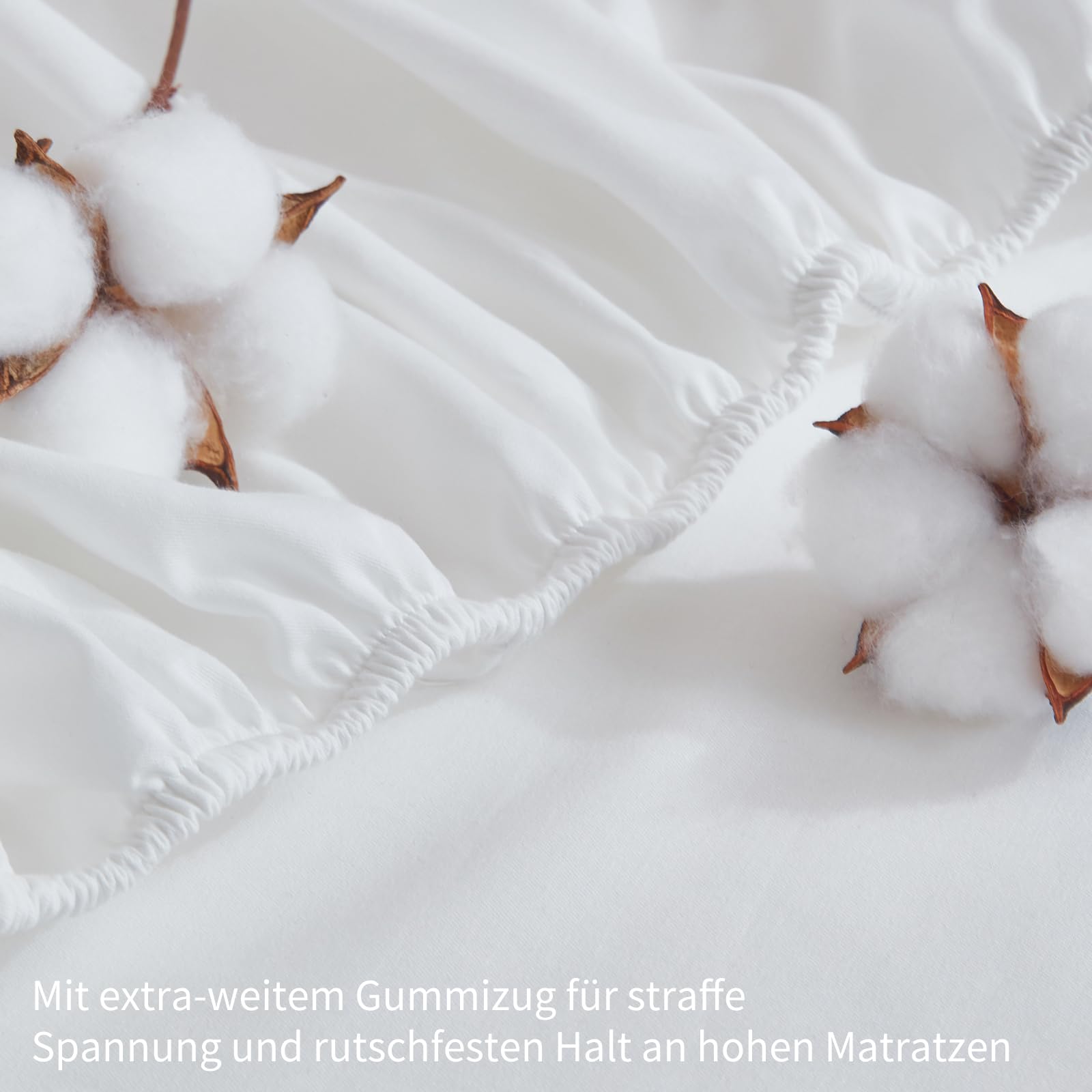 Drap-housse 200 x 200 cm - Coton uni - 200 x 200 cm - 100 % coton - Uni - Doux et respirant - Convient pour matelas de 30 cm