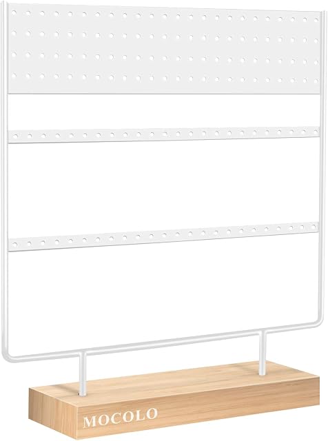 Mocolo Earring Organiser Stand, Ear Stud Display Holder Stand, Earring Holder Stand for Hanging Ear Studs Earrings(144 Holes)