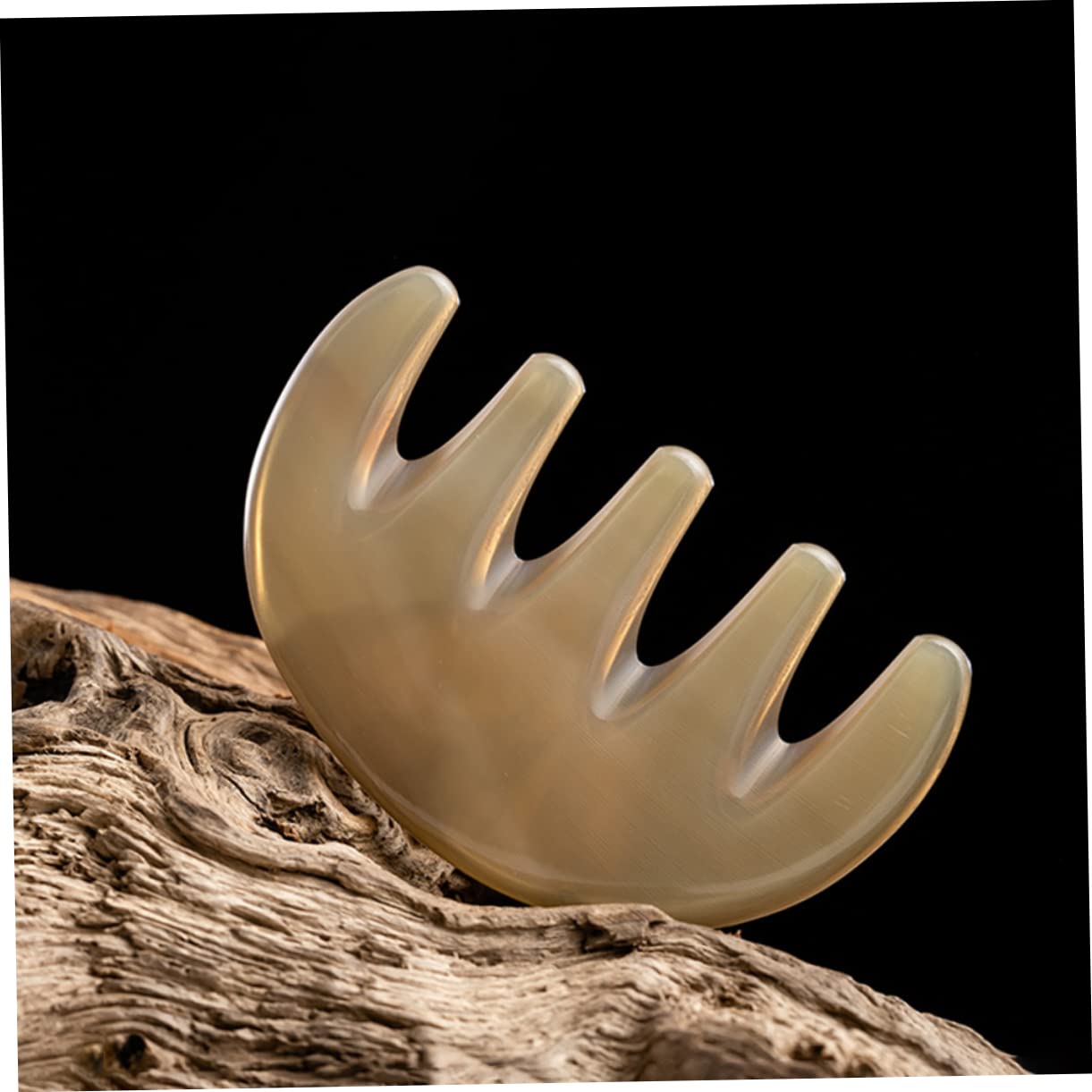 Healvian 5piezas Masajeador De Cabelludo De Cuerno De Buey Peine Guasha Para Alivio De Estrés Masaje Relajante Para Cabeza y Cuello Herramienta De Bienestar Portátil