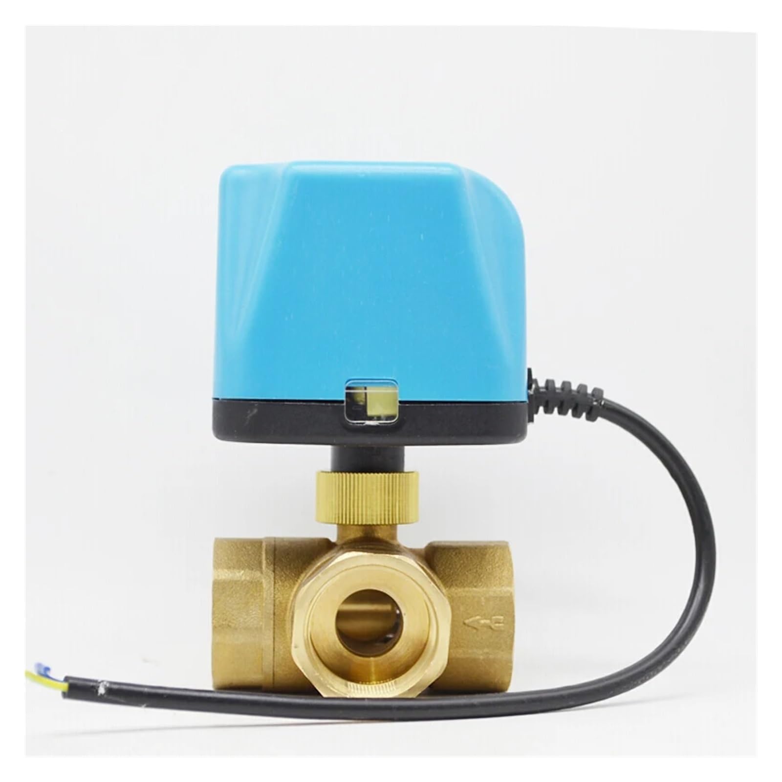 ZHGUIMING 1/2" 3/4" 1" 2" Trójdrożny zawór kulowy z napędem silnikowym 220 V 12 V 24 V 2-przewodowy mosiężny elektryczny zawór kulowy(1",12VDC_NORMALLY CLOSED)