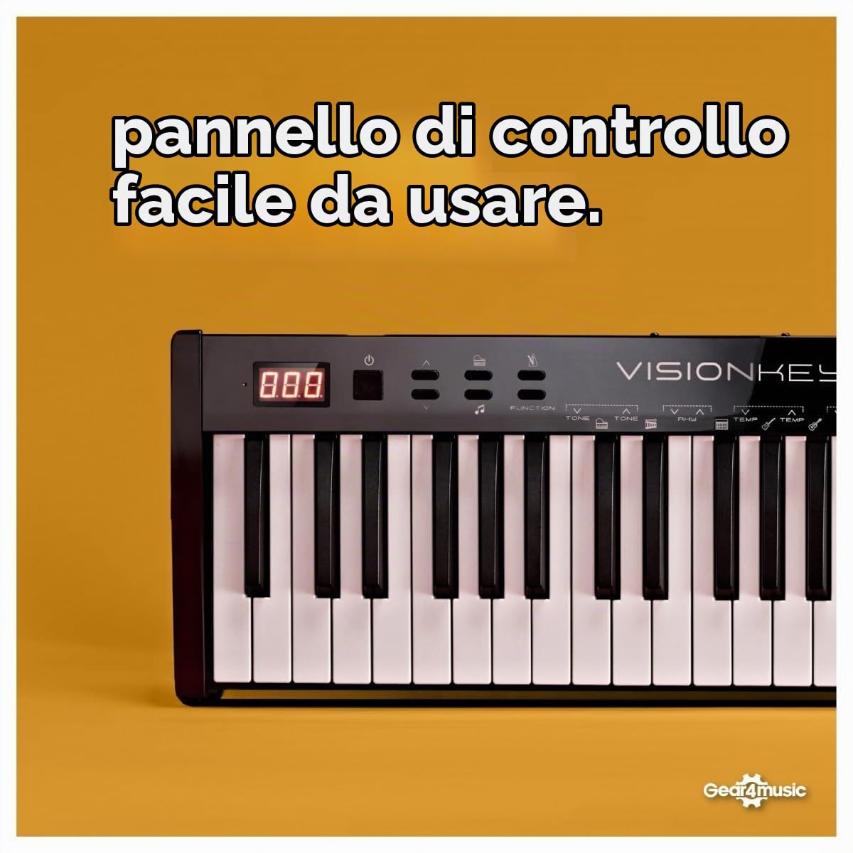 Gear4Music Tastiera per pianoforte a 88 tasti Touch Sensitive Chiave Bluetooth Tastiera Pianoforte Stand sgabello Cuffie