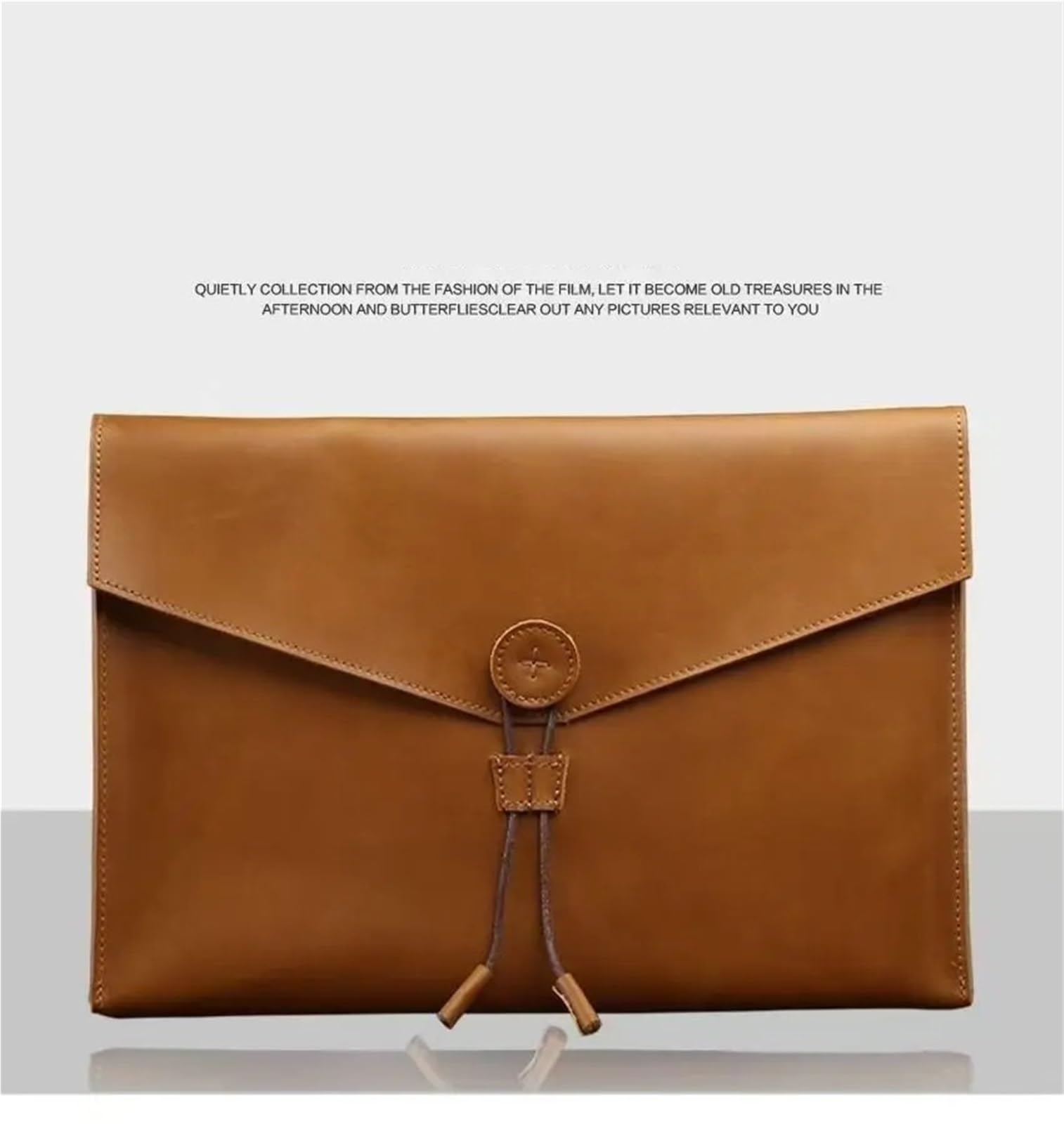 Portadocumenti in Pelle Borsa portadocumenti in vera pelle A4, raccoglitore a forma di mucca, Crazy Horse Official, semplice e casual(Coffee)