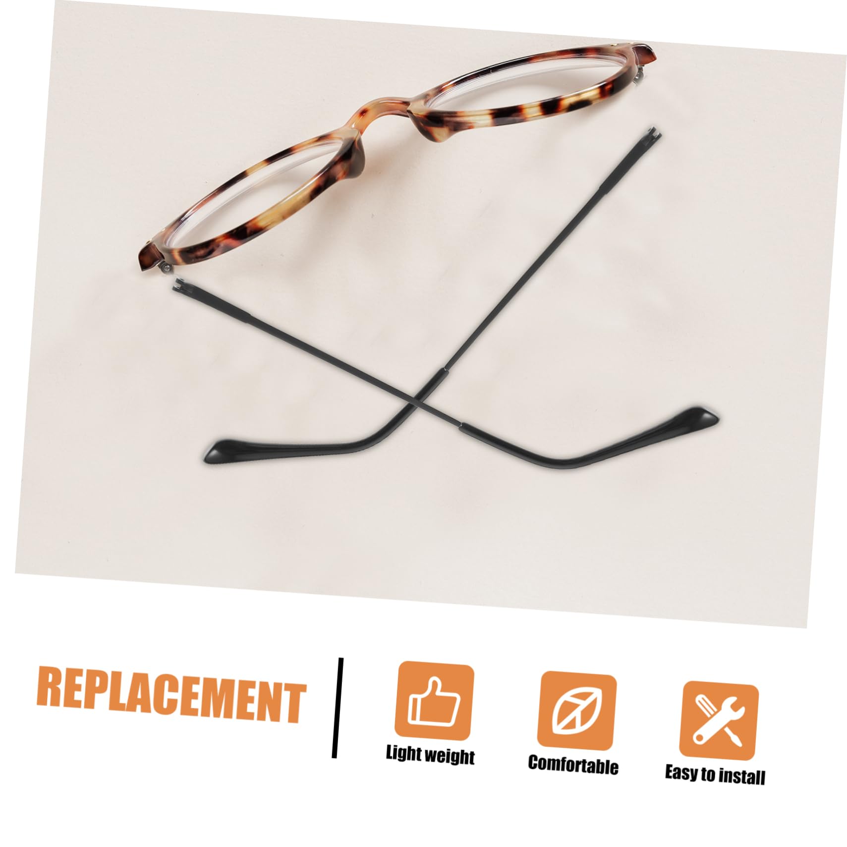 COLLBATH 5 Paia Aste Sostituzione Occhiali Occhio Tempio Degli Occhiali Da Sole Viti Uomo Occhiali Da Sole Aste Di Ricambio Per Occhiali Leggero Occhiali Da Sole Fotocromatici Black Lega