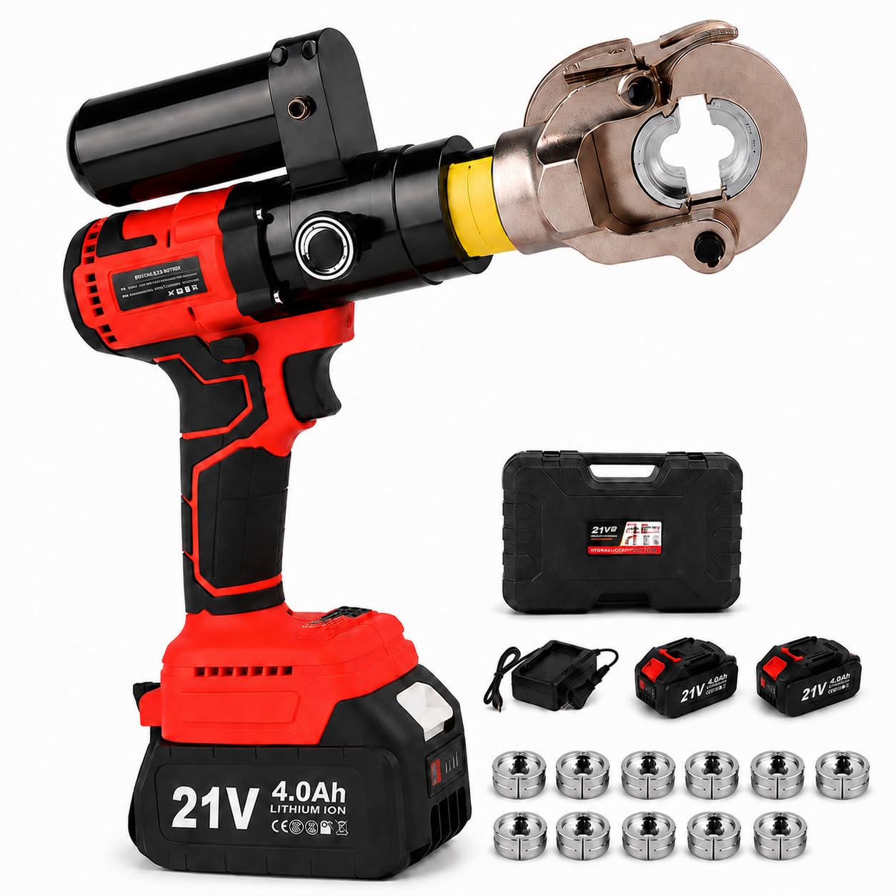 Crimpadora & Cortacables, Fuerza Hidráulica 7T, Dos Baterías 21 V 4,0 Ah CrimperOnlyKit