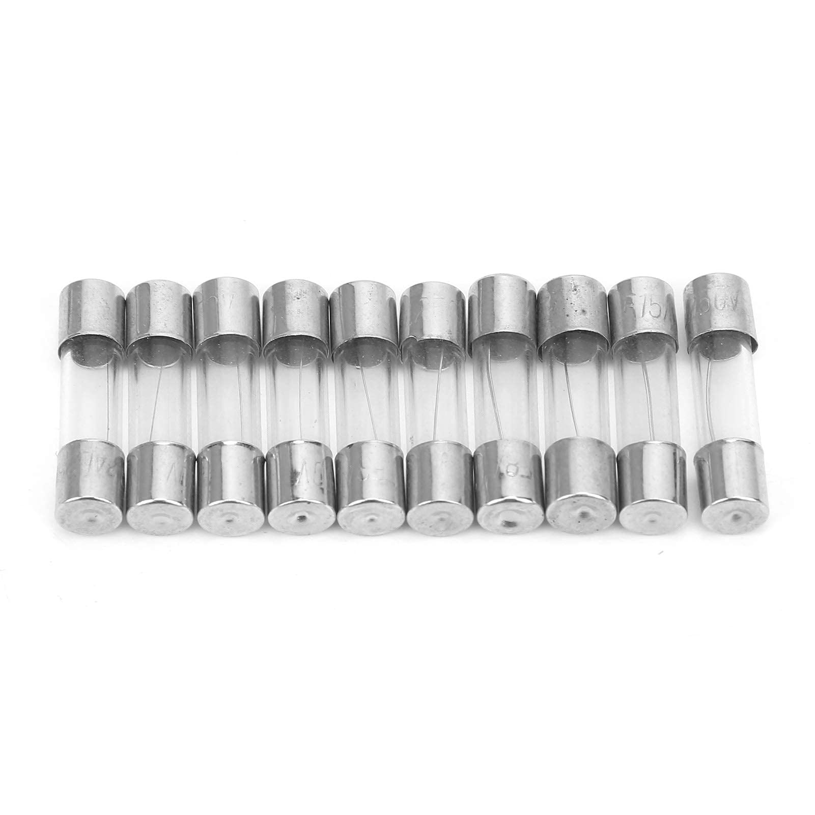 100 Szt. Bezpiecznik Szklany 5x20mm 0.2/0.5/1/2/3/5/8/10/15/20AMP ​​zestaw Bezpieczników Szklanych Różne Materiały Przemysłowe o Silnych Właściwościach Mechanicznych