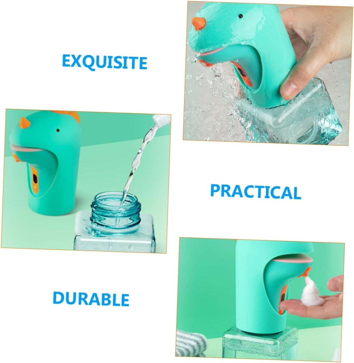 Cartoon Dinosaur Automatic Touchless Soap Dispenser Boys and Girls Bathroom Foam Dispenser Non-Battery Operated for Hand Washing in Home Kitchen
