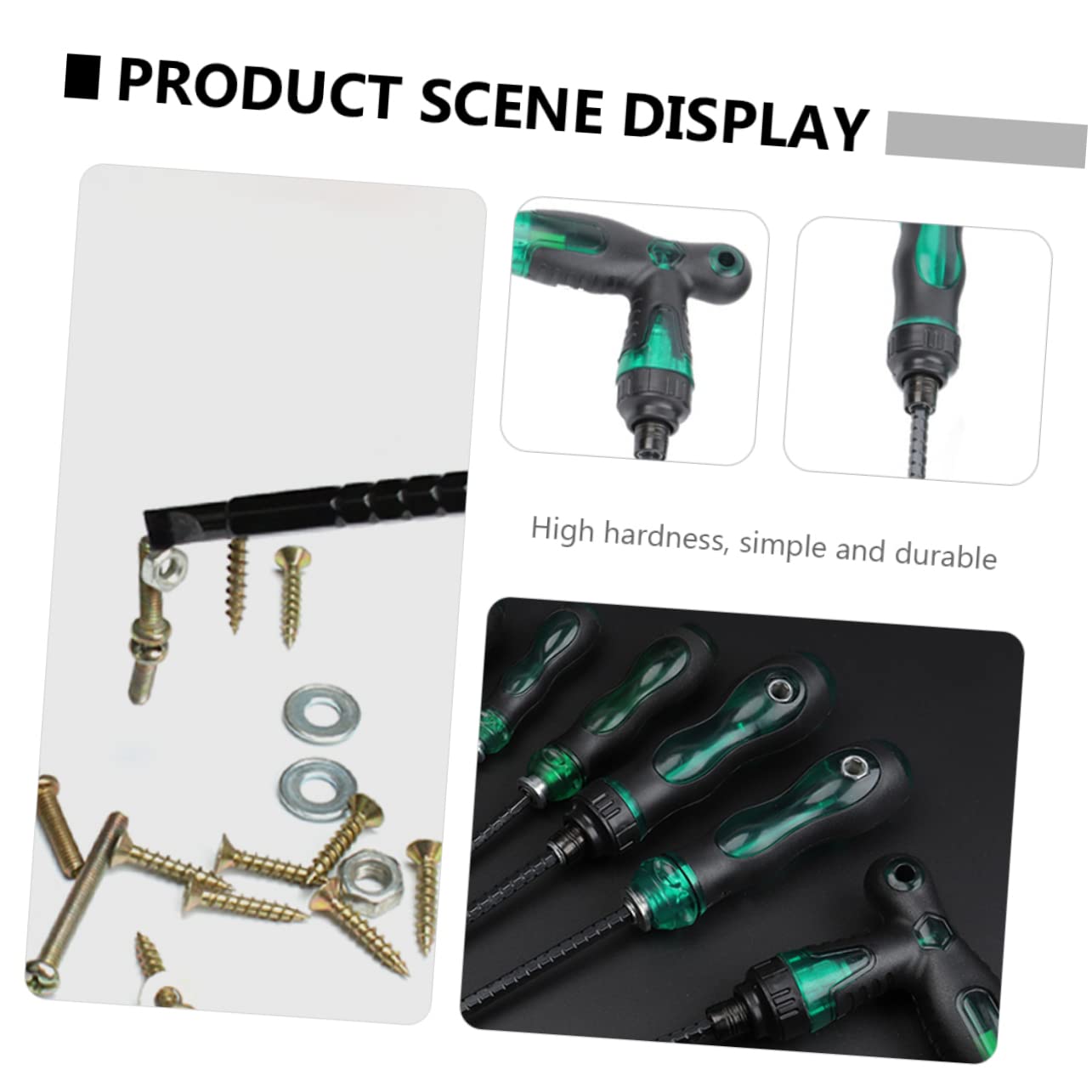 2 Set Manico Kit Cacciavite Telescopico Chiave Cricchetto Testa Piatta Cacciaviti Antiscivolo Cacciavite Esagonale Forniture Di Cacciaviti Nero 45# Acciaio 4 Pezzi*2