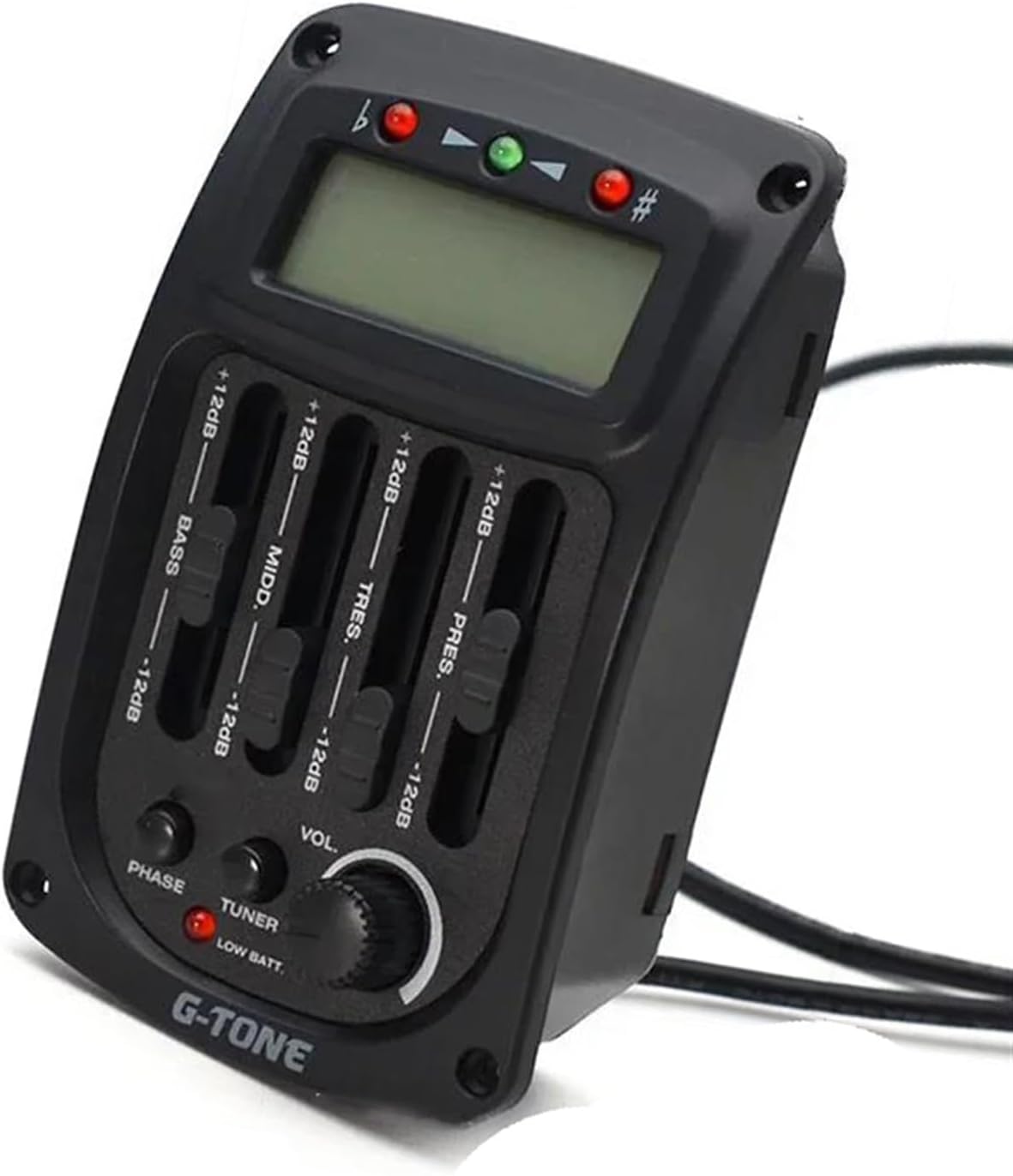 4-Band EQ Acoustic Guitar Pickup Kit with Piezo, LCD Tuner, Volume & Phase Control – Compatible with G-Tone Series and Most Acoustic Instruments