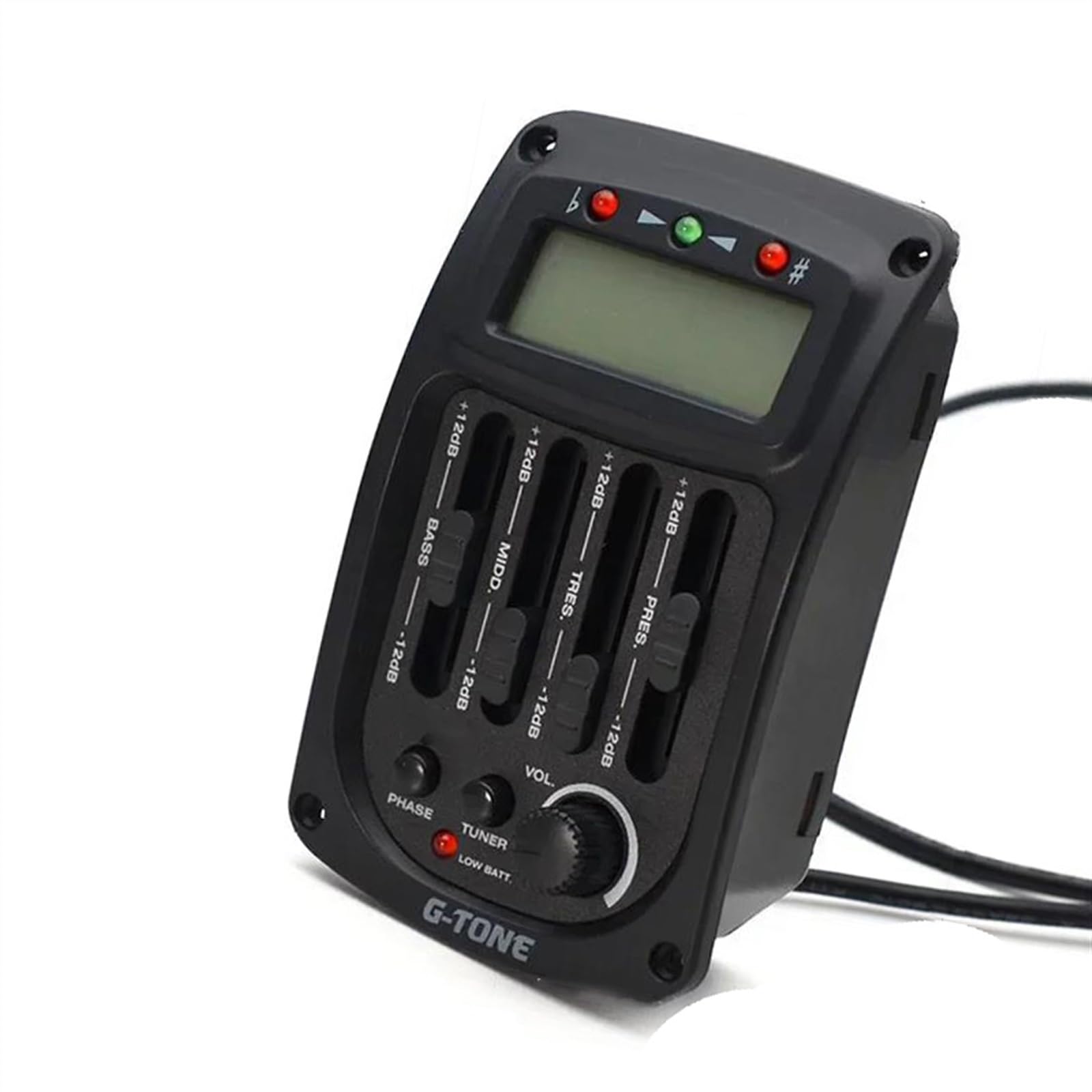 Przedwzmacniacz Gitary Akustycznej Serii G-Tone Przetwornik Piezoelektryczny 4-pasmowy Korektor EQ Tuner LCD Czarny Części zamienne do przetworników gitary akustyczne