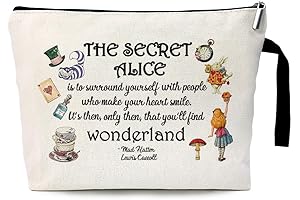 Wonderland Vintage Makeup Bag Unique Makeup Cosmetic Bag With Positive Quotes
