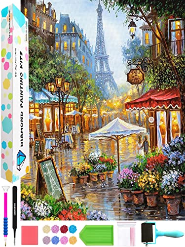 diamond painting paris paysage tour eiffel 5D broderie diamant kit complet 30x40cm images de peinture enfants adulte pour la décoration murale de la maison Cover