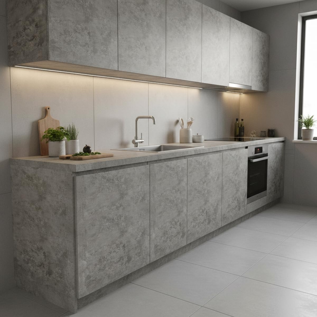 Ambiance-Live J-roll-beton-ZE001 naklejka na meble efekt betonu winyl 200 x 60 cm