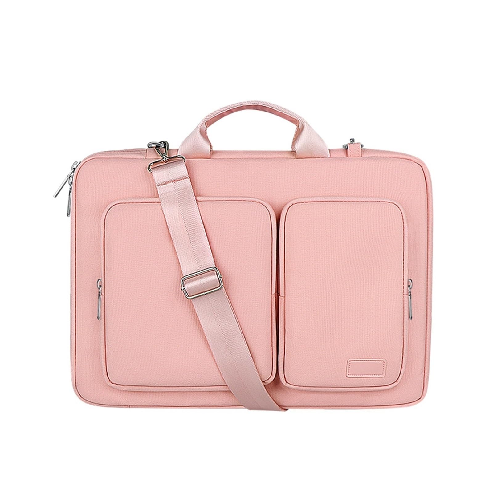 Bolsos de hombro tipo bandolera y funda for portátil acolchada de 15.6 pulgadas color rosa