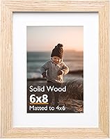 Vista 120 de KINLINK Marco de Fotos 11x14 Natural, Marco de Madera Maciza 11x14 con Plexiglás Acrílico para Fotos 5x7/8x10 Con Paspartú, Exhibición de Mesa