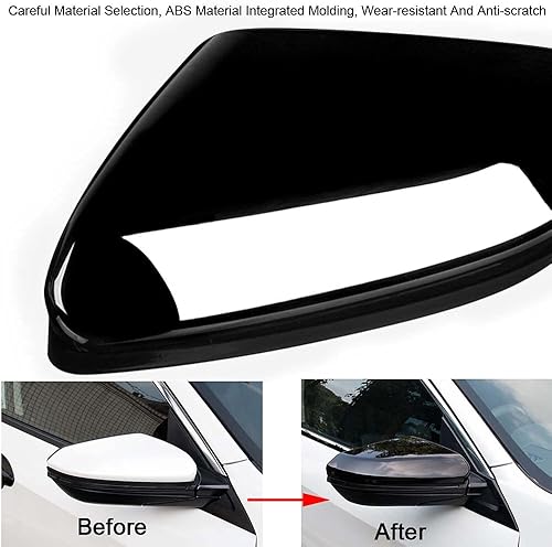 Miniatura 3 de Cubierta de espejo retrovisor ABS brillante estilo negro para puerta, moldura lateral del automóvil, accesorios de decoración para el exterior del