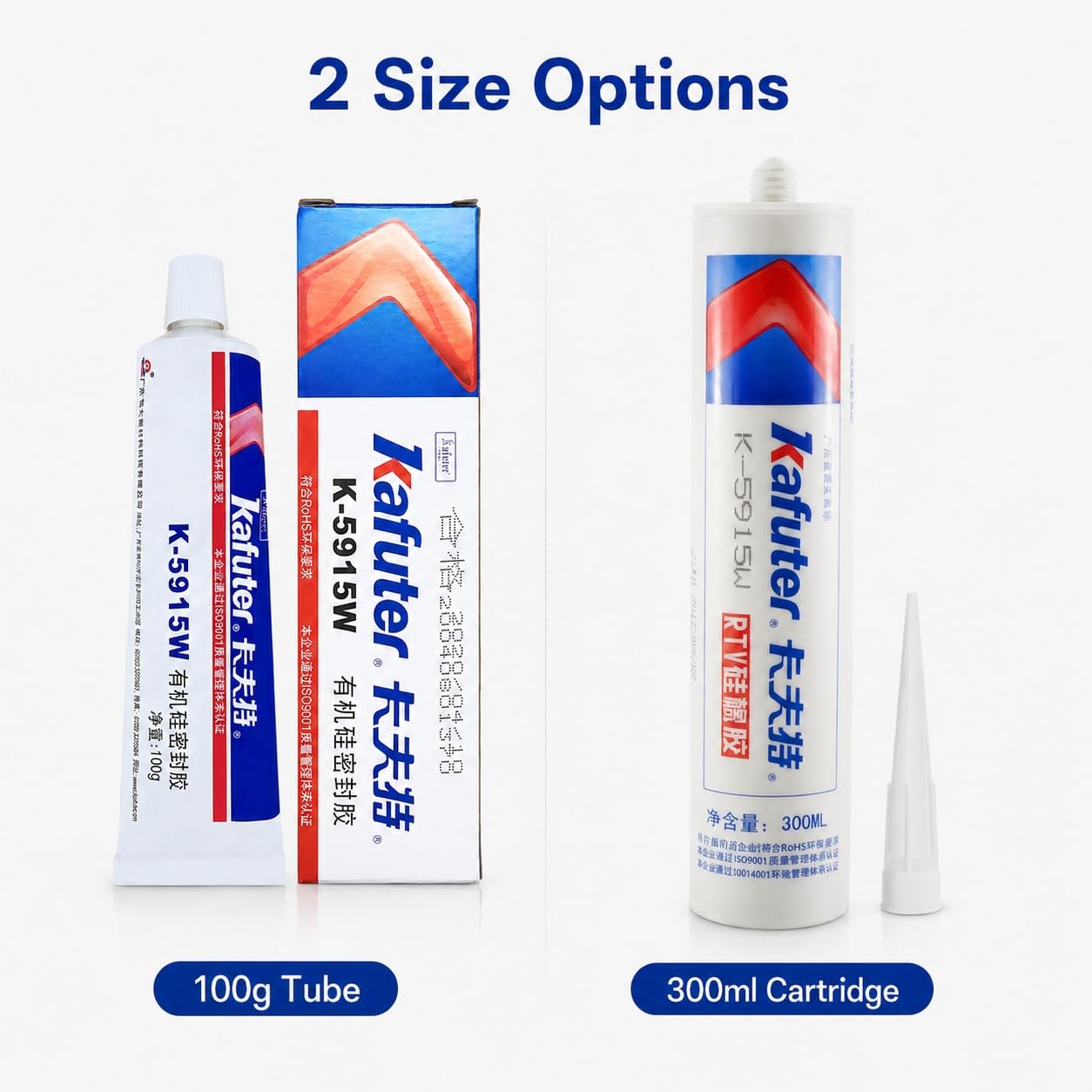 VIDOO Kafuter K-5915W Selbstlöschend Elektronikkleber Weiß Silikonkleber Flammwidrig Silikonmasse Silikonkleber für Netzadapter Haushaltsgeräte - 300ml