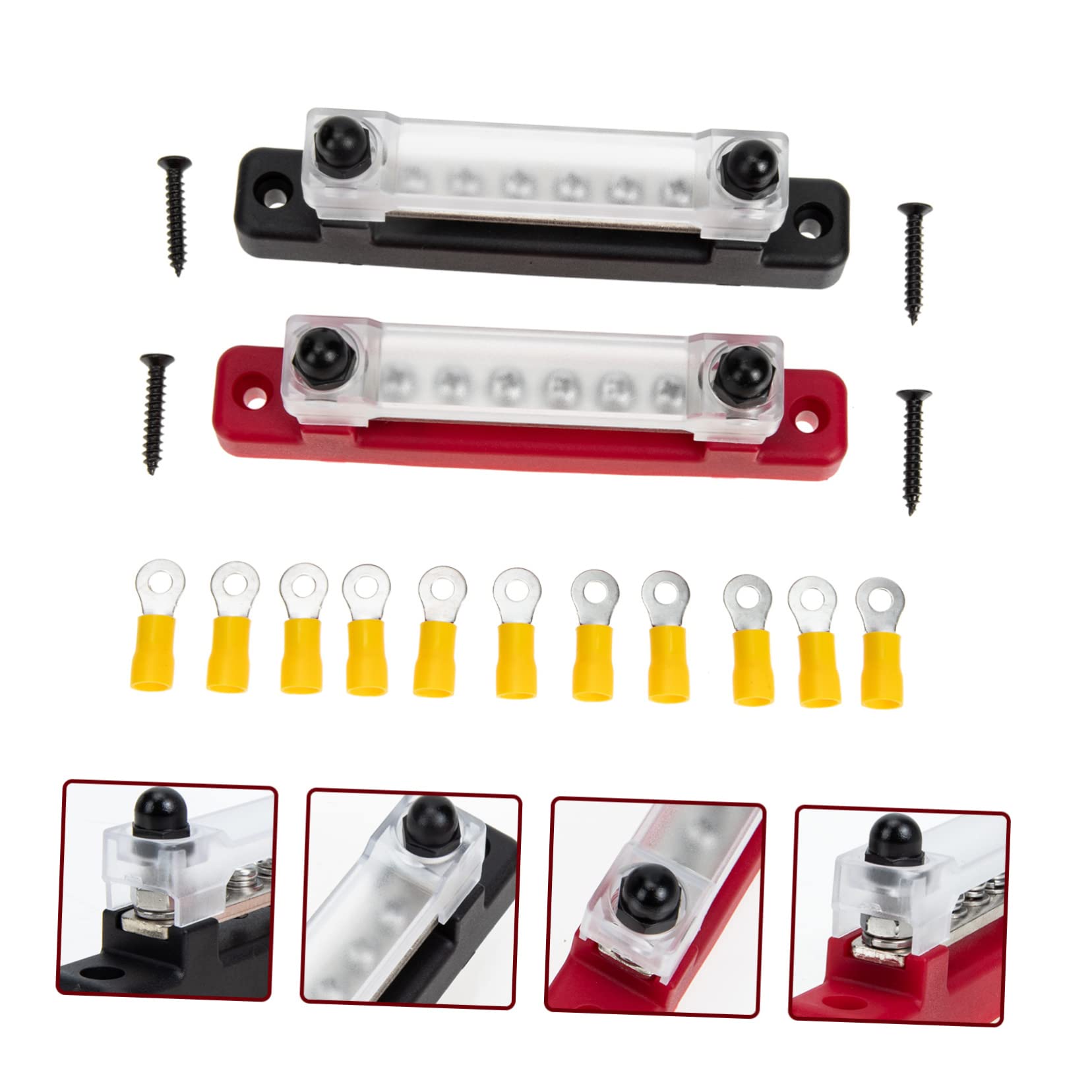 1set Morsettiera Terminale Bus Bar Elettrica Per Auto Barca e Camion Terminali Inclusi Design Professionale e Struttura Razionale Per Impianti Elettrici e Controllo Motori
