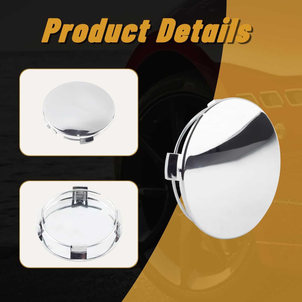 4Pcs 3.27in / 83mm Car Wheel Center Caps for 2005-2012 Tacoma 2007-2012 Tundra 2008-2012 Sequoia C32-TOY C32C-TOY Chrome Outer 3.27 in, Inner 2.93 in Snap-On Hub Caps