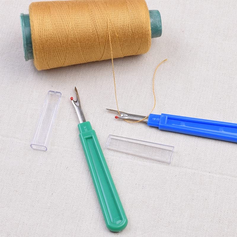 MIUSIE 9pcs Thread Cutter Seam Ripper Stitch Sewing Accessories Kits Plastic Thread Yarn Cutter Seam Rippers Handle Craft Tools