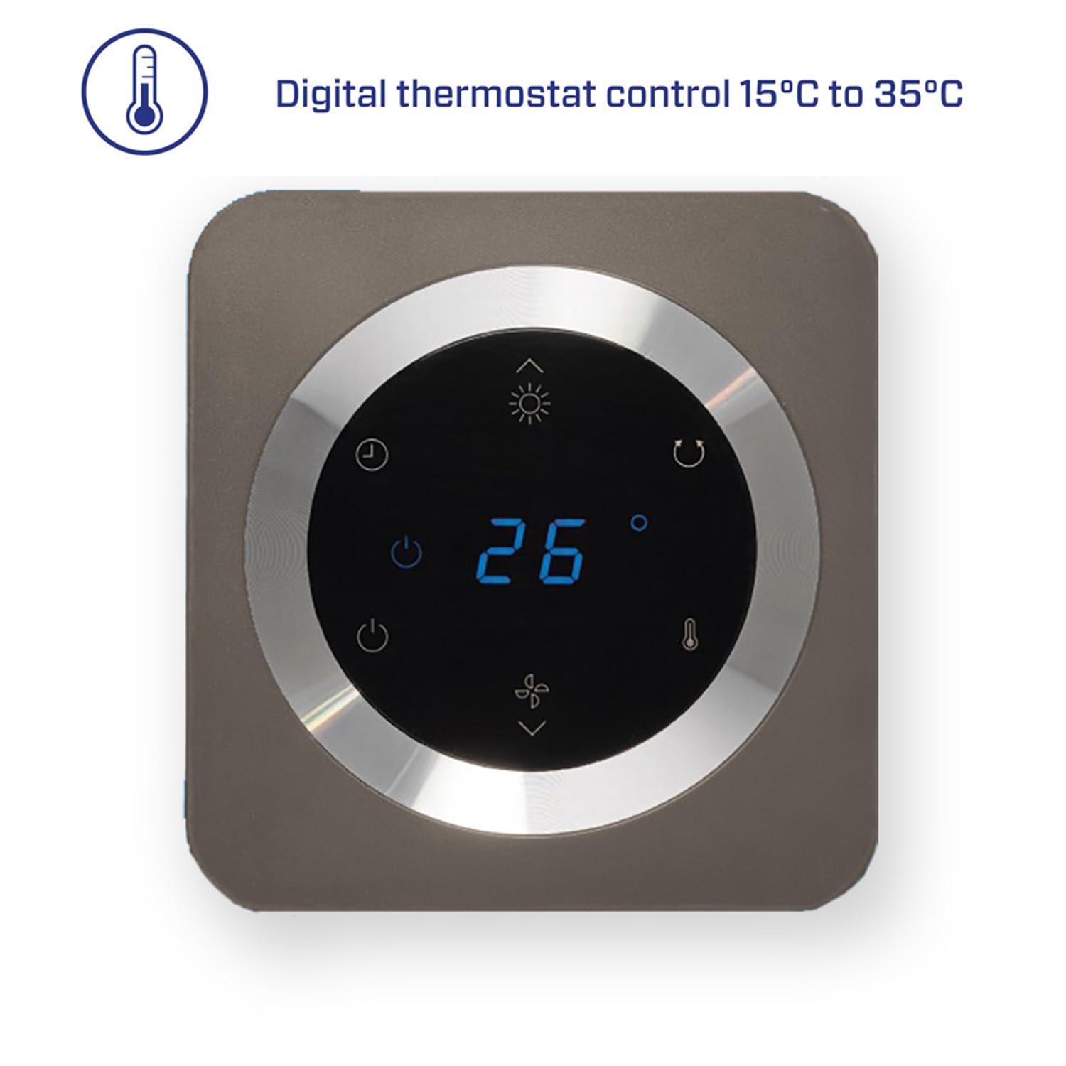 Clean Air Optima CA-904 - Chauffage soufflant design - Brise chauffante et rafraîchissante - Chauffage : 1000/2000 Watts - Thermostat numérique 15-35°C