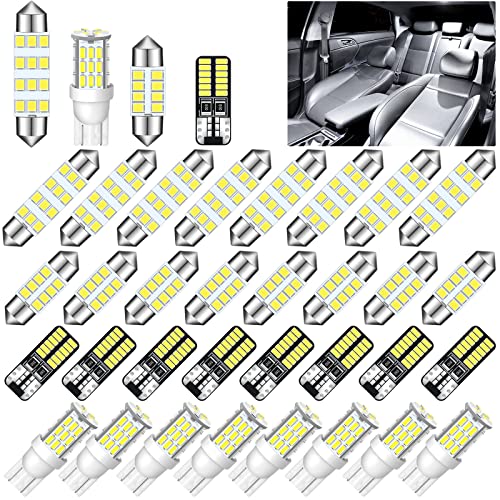 Acohuike 32Ps Dome Light Led Car Bulb Kit Set 921 194 578 211-2 212-2 569 6411 6451 31Mm 42Mm Festoon Bulbs Led Interior Replacement Bulbs For Car Map Door Courtesy Trunk License Plate Light (White) #TOP6