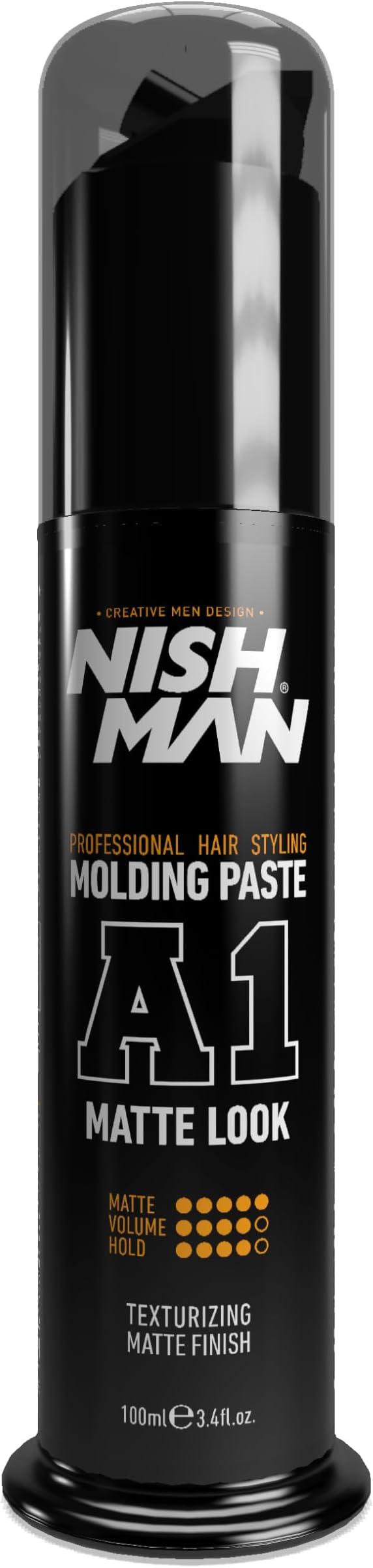 Nishman Hair Styling Molding Paste Airless Wax A1 Matte Look 100 ml | Texturizing Hair Wax | Matte Finish | Strong Hold