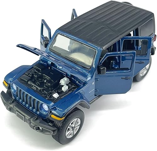 4 Door Wrangler Sahara Hard Top SUV Model Car Diecast Toy Cars 132 Scale Metal Vehicle Children's Die-cast Vehicles, Doors Open, Light Sound, Toys