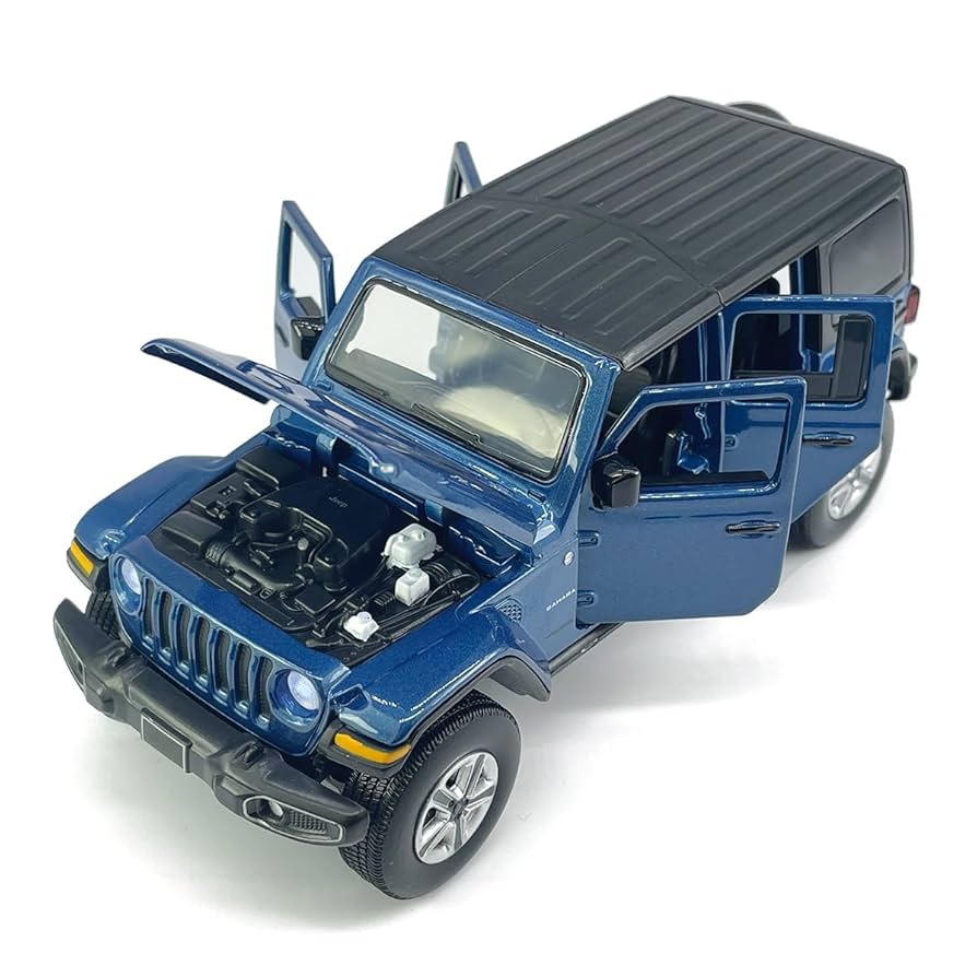 Jeep Wrangler 4x4 ミニカー Amazon.com: 4 Door Wrangler Sahara Hard Top SUV Model Car